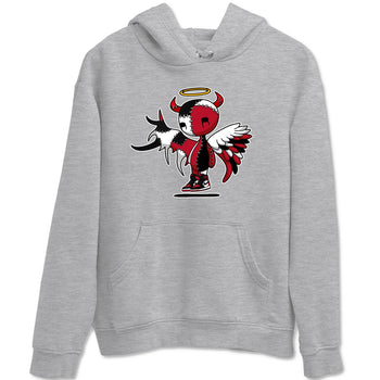 Devil Angel sneaker match t-shirt styled to complete your fit with the Air Jordan 1 Ruby sneakers, shown in Heather Grey 2.