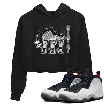 Foams One Jin shirts to match jordans Devil Babies sneaker match tees Air Foamposite One Jin match shoes to clothes SNRT Sneaker Tees unisex cotton Black 1 crop tee