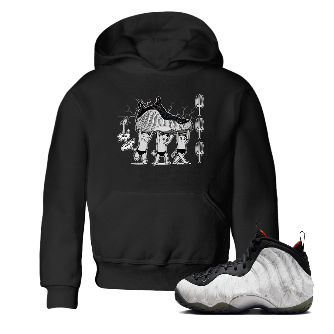 Foams One Jin shirts to match jordans Devil Babies sneaker match tees Air Foamposite One Jin match shoes to clothes SNRT Sneaker Tees Youth Baby Black 1 tee
