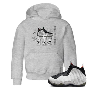 Foams One Jin shirts to match jordans Devil Babies sneaker match tees Air Foamposite One Jin match shoes to clothes SNRT Sneaker Tees Youth Baby Heather Grey 1 tee