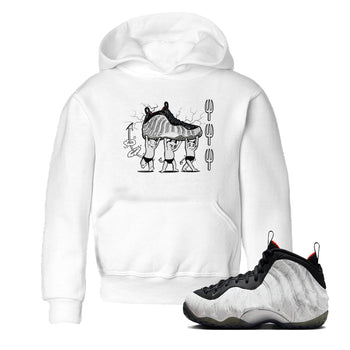 Foams One Jin shirts to match jordans Devil Babies sneaker match tees Air Foamposite One Jin match shoes to clothes SNRT Sneaker Tees Youth Baby White 1 tee