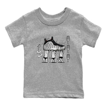 Foams One Jin shirts to match jordans Devil Babies sneaker match tees Air Foamposite One Jin match shoes to clothes SNRT Sneaker Tees Youth Baby Heather Grey 2 tee