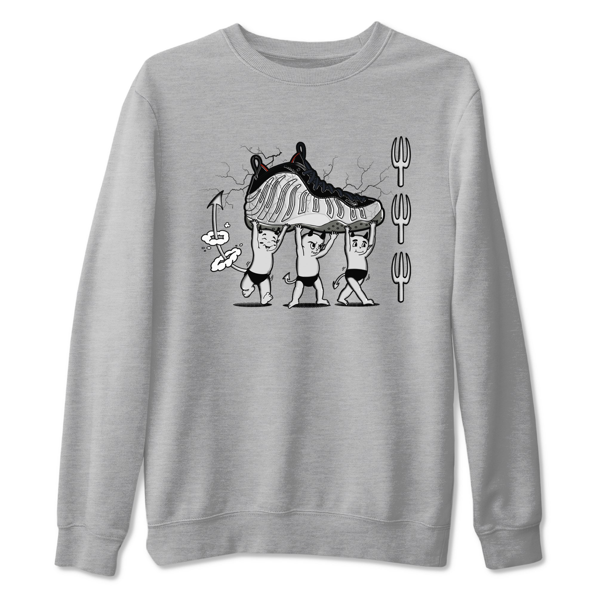 Foams One Jin shirts to match jordans Devil Babies sneaker match tees Air Foamposite One Jin match shoes to clothes SNRT Sneaker Tees unisex cotton Heather Grey 2 shirts
