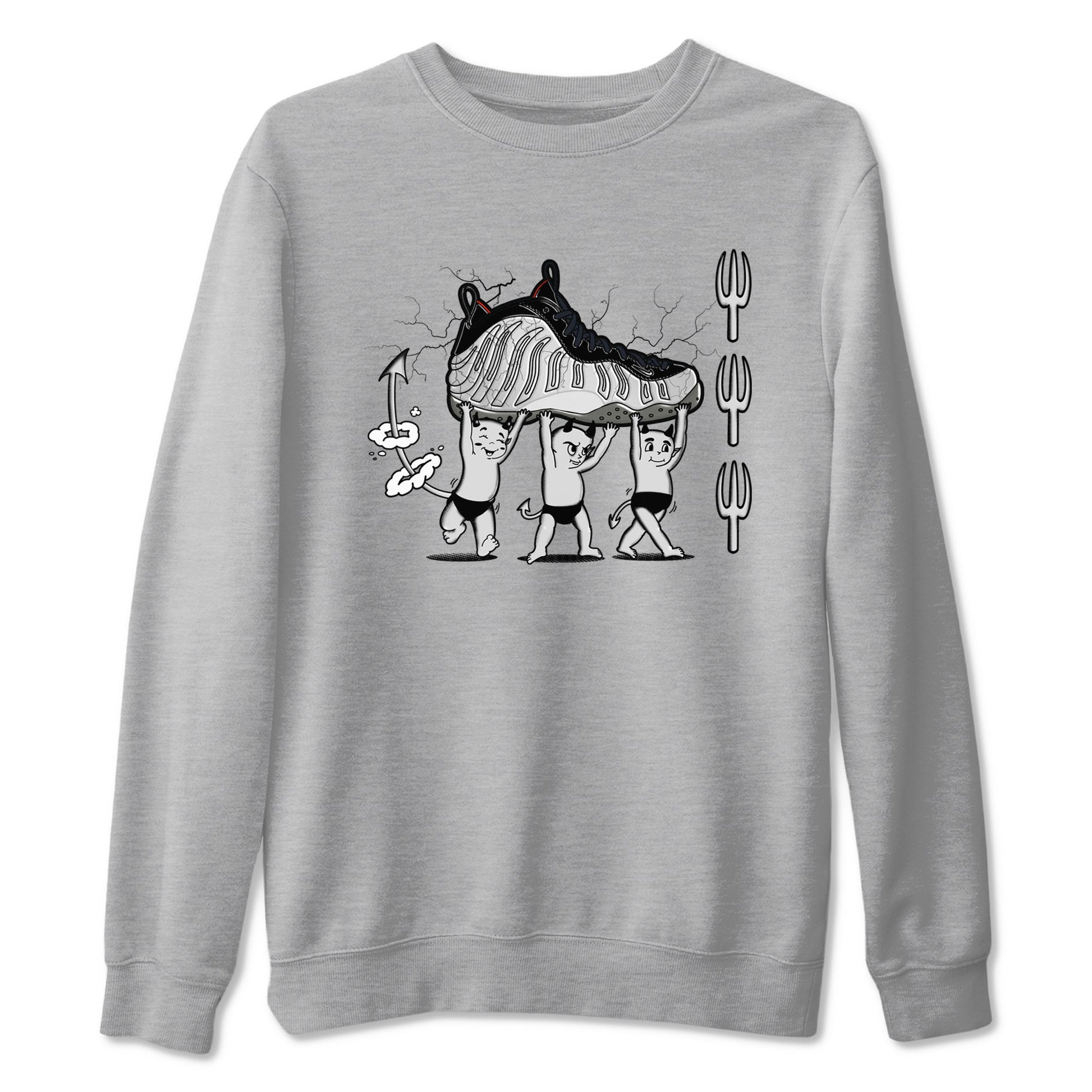 Foams One Jin shirts to match jordans Devil Babies sneaker match tees Air Foamposite One Jin match shoes to clothes SNRT Sneaker Tees unisex cotton Heather Grey 2 shirts