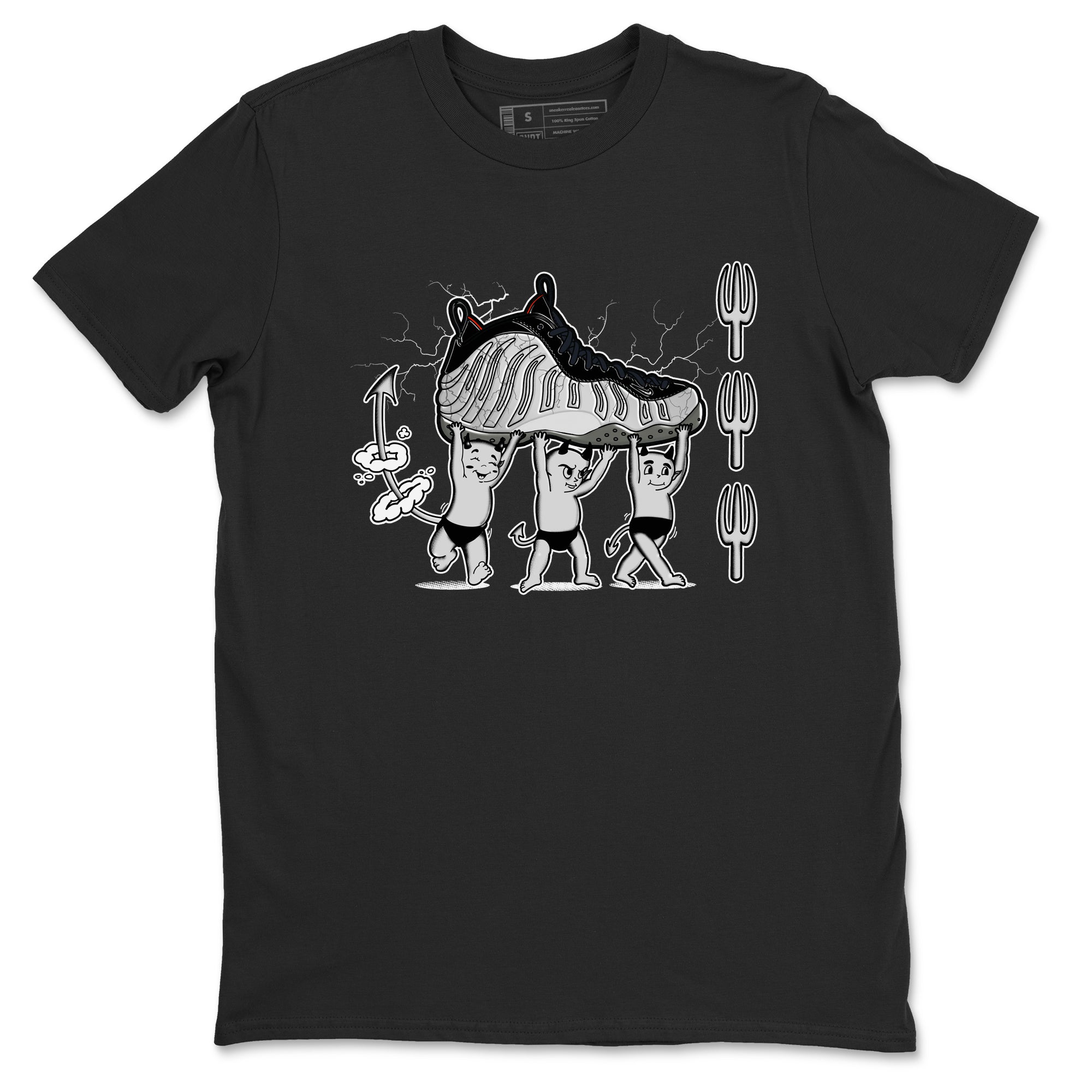 Foams One Jin shirts to match jordans Devil Babies sneaker match tees Air Foamposite One Jin match shoes to clothes SNRT Sneaker Tees unisex cotton Black 2 shirts
