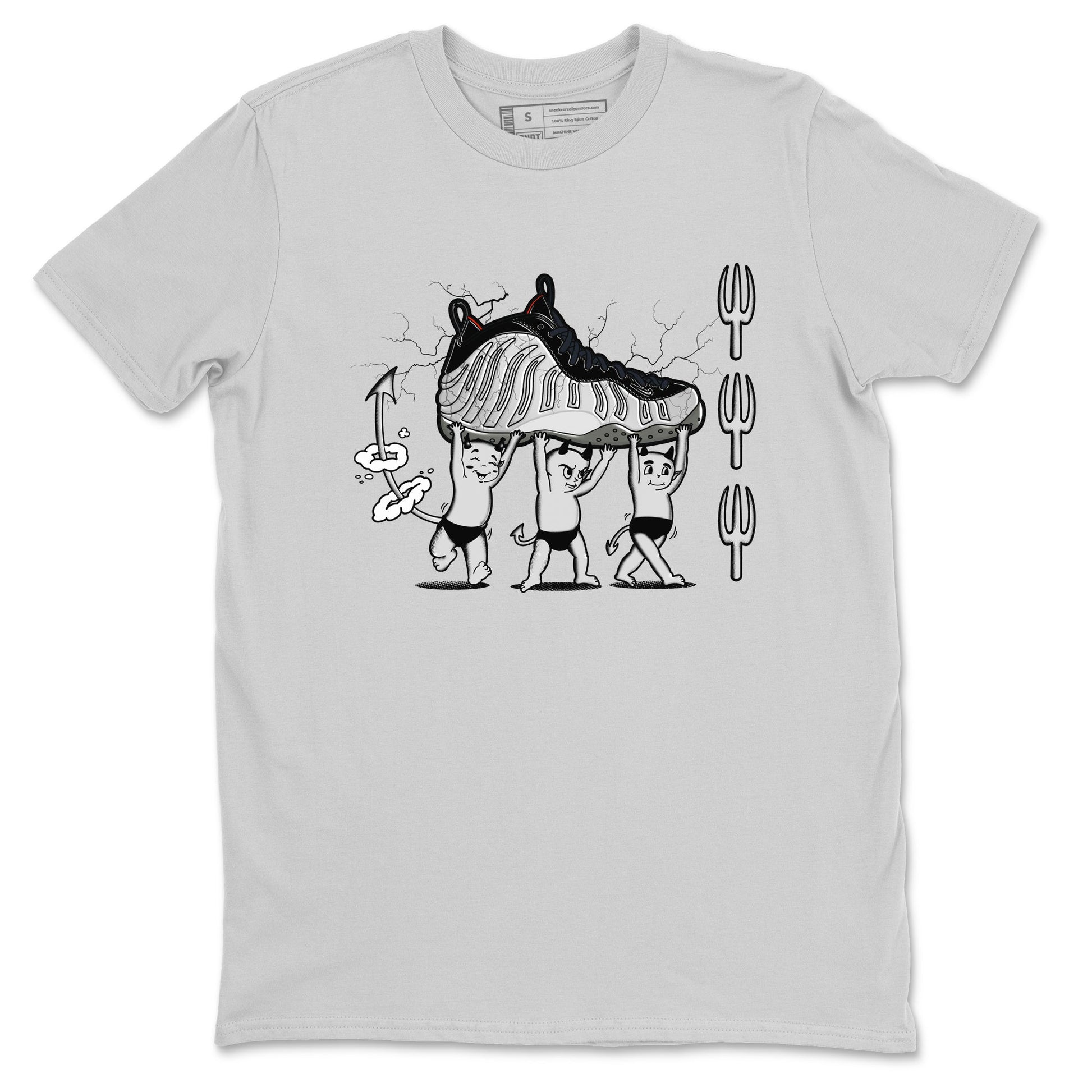 Foams One Jin shirts to match jordans Devil Babies sneaker match tees Air Foamposite One Jin match shoes to clothes SNRT Sneaker Tees unisex cotton Silver 2 shirts