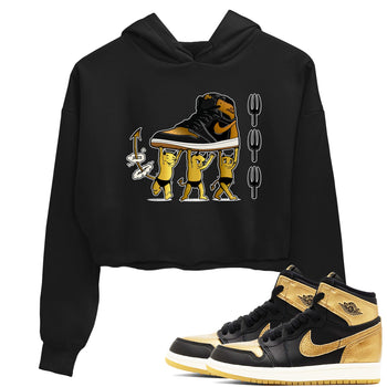 Air Jordan 1 High OG Black Metallic Gold shirts to match jordans Devil Babies sneaker match tees 1s Black Metallic Gold SNRT Sneaker Release Tees unisex cotton Black 1 Crop Shirts