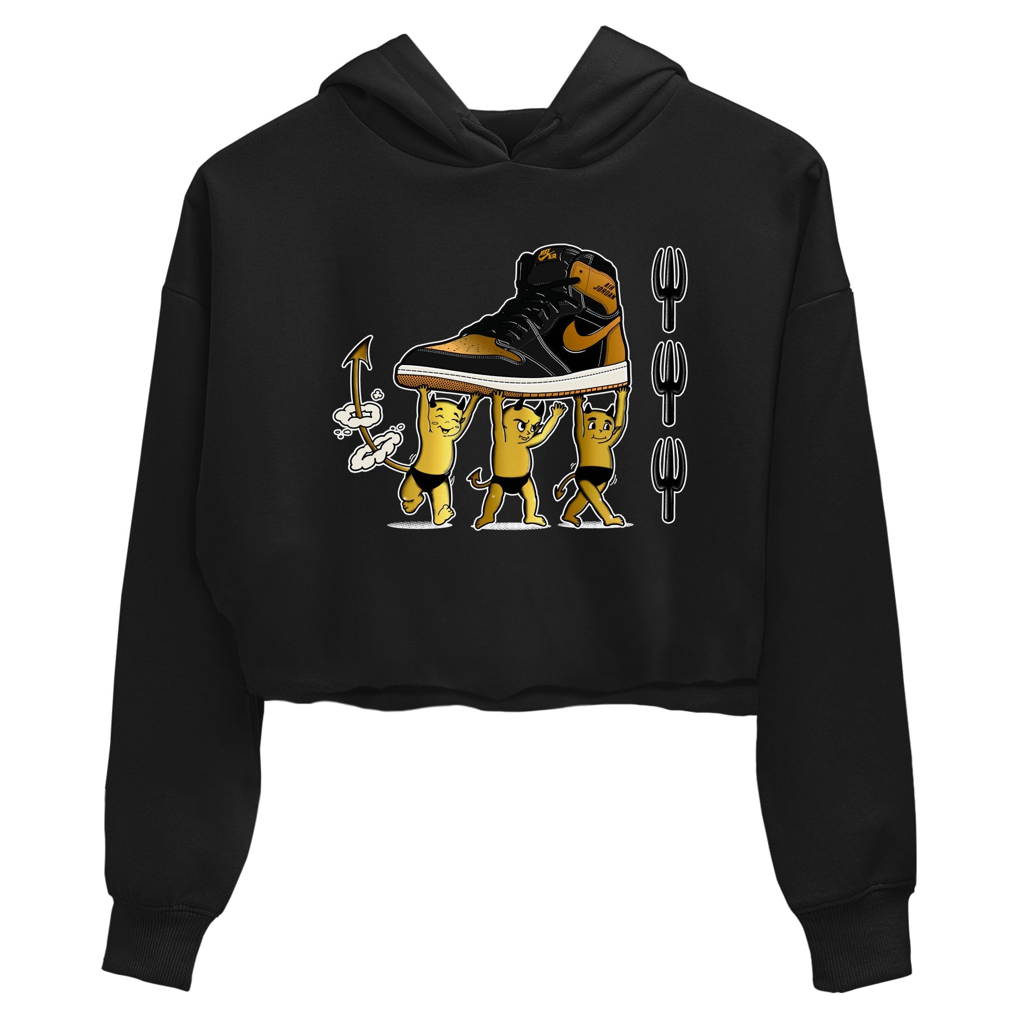 Air Jordan 1 High OG Black Metallic Gold shirts to match jordans Devil Babies sneaker match tees 1s Black Metallic Gold SNRT Sneaker Release Tees unisex cotton Black 2 Crop Shirts