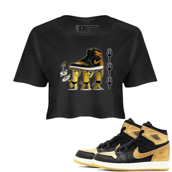 Air Jordan 1 High OG Black Metallic Gold shirts to match jordans Devil Babies sneaker match tees 1s Black Metallic Gold SNRT Sneaker Release Tees unisex cotton Black 1 Crop Shirts