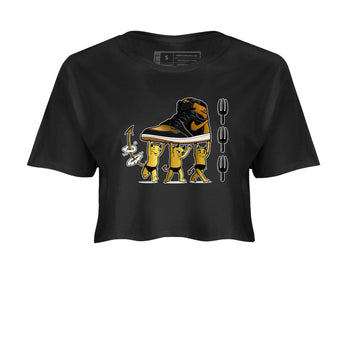 Air Jordan 1 High OG Black Metallic Gold shirts to match jordans Devil Babies sneaker match tees 1s Black Metallic Gold SNRT Sneaker Release Tees unisex cotton Black 2 Crop Shirts
