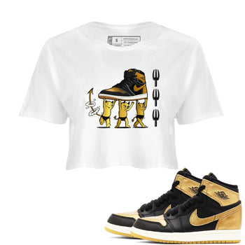 Air Jordan 1 High OG Black Metallic Gold shirts to match jordans Devil Babies sneaker match tees 1s Black Metallic Gold SNRT Sneaker Release Tees unisex cotton White 1 Crop Shirts
