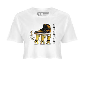 Air Jordan 1 High OG Black Metallic Gold shirts to match jordans Devil Babies sneaker match tees 1s Black Metallic Gold SNRT Sneaker Release Tees unisex cotton White 2 Crop Shirts