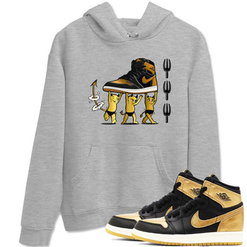 Air Jordan 1 High OG Black Metallic Gold shirts to match jordans Devil Babies sneaker match tees 1s Black Metallic Gold SNRT Sneaker Release Tees unisex cotton Heather Grey 1 crew neck shirts