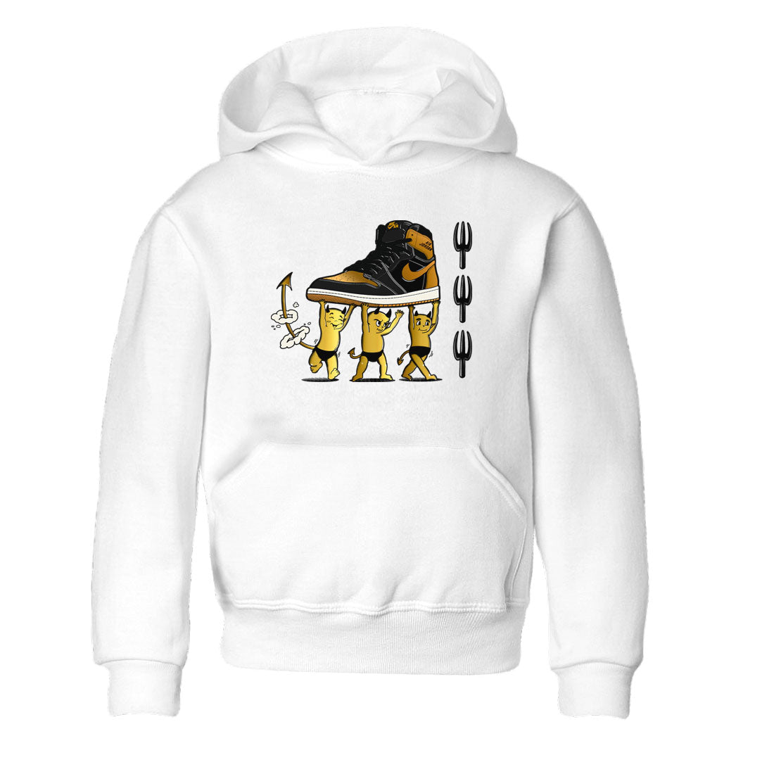 Air Jordan 1 High OG Black Metallic Gold shirts to match jordans Devil Babies sneaker match tees 1s Black Metallic Gold SNRT Sneaker Release Tees Youth Baby White 2 crew neck shirts