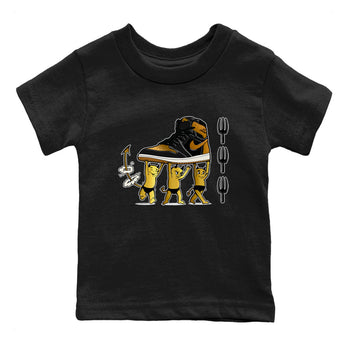 Air Jordan 1 High OG Black Metallic Gold shirts to match jordans Devil Babies sneaker match tees 1s Black Metallic Gold SNRT Sneaker Release Tees Youth Baby Black 2 crew neck shirts