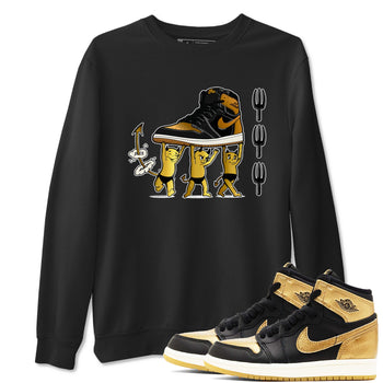 Air Jordan 1 High OG Black Metallic Gold shirts to match jordans Devil Babies sneaker match tees 1s Black Metallic Gold SNRT Sneaker Release Tees unisex cotton Black 1 crew neck shirts