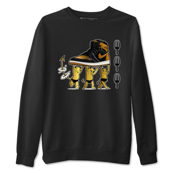 Air Jordan 1 High OG Black Metallic Gold shirts to match jordans Devil Babies sneaker match tees 1s Black Metallic Gold SNRT Sneaker Release Tees unisex cotton Black 2 crew neck shirts