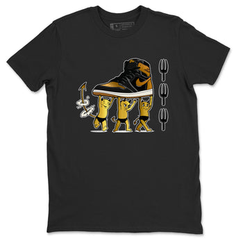 Air Jordan 1 High OG Black Metallic Gold shirts to match jordans Devil Babies sneaker match tees 1s Black Metallic Gold SNRT Sneaker Release Tees unisex cotton Black 2 crew neck shirts