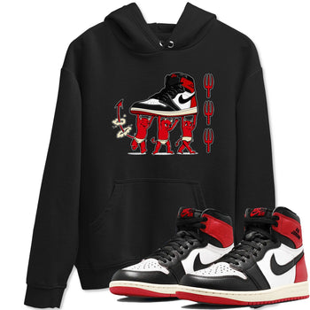 1s Black Toe Reimagined shirts to match jordans Devil Babies sneaker match tees Air Jordan 1 Black Toe Reimagined SNRT Sneaker Release Tees unisex cotton Black 1 crew neck shirts