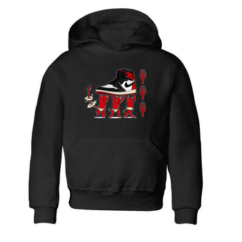 1s Black Toe Reimagined shirts to match jordans Devil Babies sneaker match tees Air Jordan 1 Black Toe Reimagined SNRT Sneaker Release Tees Youth Baby Black 2 crew neck shirts