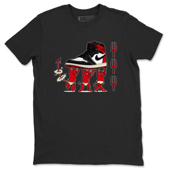 1s Black Toe Reimagined shirts to match jordans Devil Babies sneaker match tees Air Jordan 1 Black Toe Reimagined SNRT Sneaker Release Tees unisex cotton Black 2 crew neck shirts