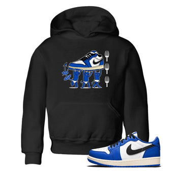 1s Game Royal shirts to match jordans Devil Babies sneaker match tees Air Jordan 1 Retro Low OG Game Royal match shoes to clothes SNRT Sneaker Tees Youth Baby Black 1 tee