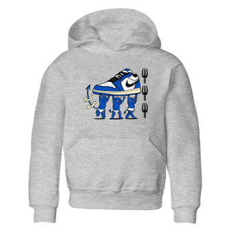 1s Game Royal shirts to match jordans Devil Babies sneaker match tees Air Jordan 1 Retro Low OG Game Royal match shoes to clothes SNRT Sneaker Tees Youth Baby Heather Grey 2 tee