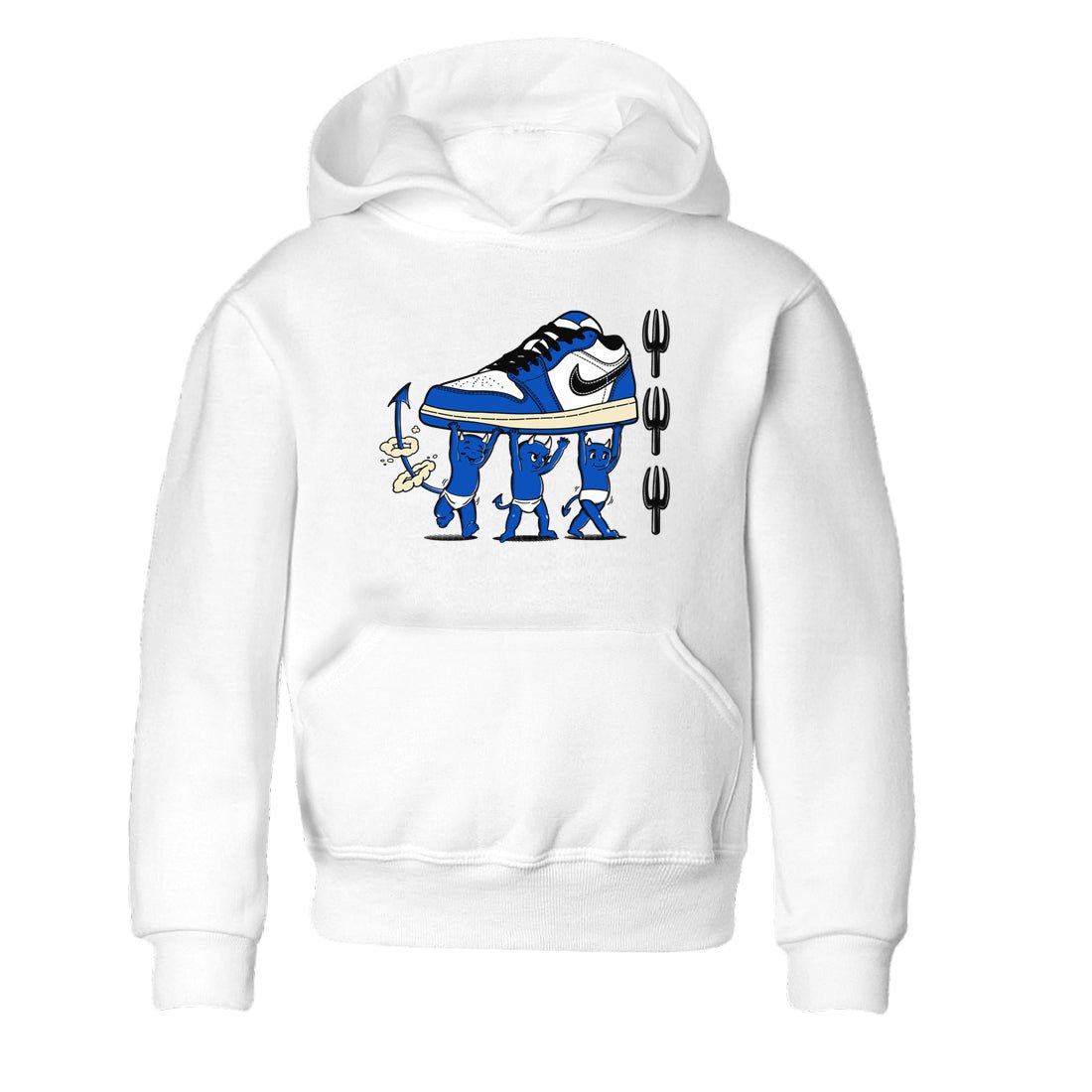 1s Game Royal shirts to match jordans Devil Babies sneaker match tees Air Jordan 1 Retro Low OG Game Royal match shoes to clothes SNRT Sneaker Tees Youth Baby White 2 tee