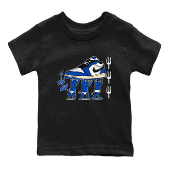 1s Game Royal shirts to match jordans Devil Babies sneaker match tees Air Jordan 1 Retro Low OG Game Royal match shoes to clothes SNRT Sneaker Tees Youth Baby Black 2 tee