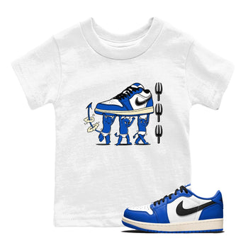 1s Game Royal shirts to match jordans Devil Babies sneaker match tees Air Jordan 1 Retro Low OG Game Royal match shoes to clothes SNRT Sneaker Tees Youth Baby White 1 tee