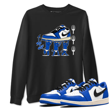 1s Game Royal shirts to match jordans Devil Babies sneaker match tees Air Jordan 1 Retro Low OG Game Royal match shoes to clothes SNRT Sneaker Tees unisex cotton Black 1 shirts