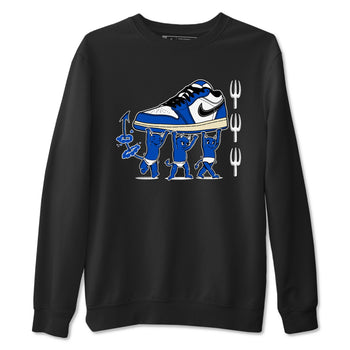 1s Game Royal shirts to match jordans Devil Babies sneaker match tees Air Jordan 1 Retro Low OG Game Royal match shoes to clothes SNRT Sneaker Tees unisex cotton Black 2 shirts