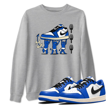 1s Game Royal shirts to match jordans Devil Babies sneaker match tees Air Jordan 1 Retro Low OG Game Royal match shoes to clothes SNRT Sneaker Tees unisex cotton Heather Grey 1 shirts