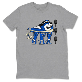 1s Game Royal shirts to match jordans Devil Babies sneaker match tees Air Jordan 1 Retro Low OG Game Royal match shoes to clothes SNRT Sneaker Tees unisex cotton Heather Grey 2 shirts