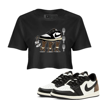 1s Mocha shirts to match jordans Devil Babies sneaker match tees Air Jordan 1 Mocha SNRT Sneaker Release Tees unisex cotton Black 1 Crop Shirts