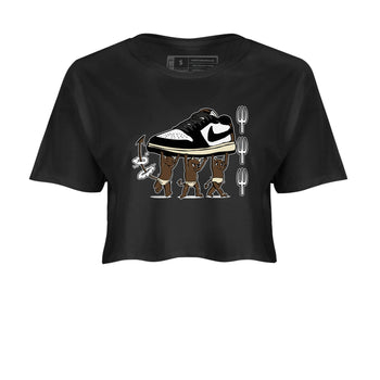 1s Mocha shirts to match jordans Devil Babies sneaker match tees Air Jordan 1 Mocha SNRT Sneaker Release Tees unisex cotton Black 2 Crop Shirts