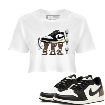 1s Mocha shirts to match jordans Devil Babies sneaker match tees Air Jordan 1 Mocha SNRT Sneaker Release Tees unisex cotton White 1 Crop Shirts