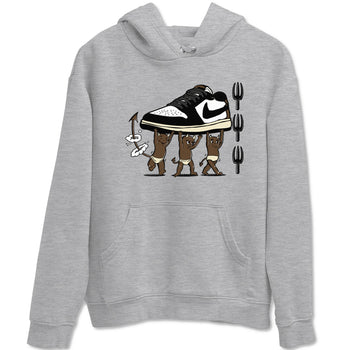 1s Mocha shirts to match jordans Devil Babies sneaker match tees Air Jordan 1 Mocha SNRT Sneaker Release Tees unisex cotton Heather Grey 2 crew neck shirts