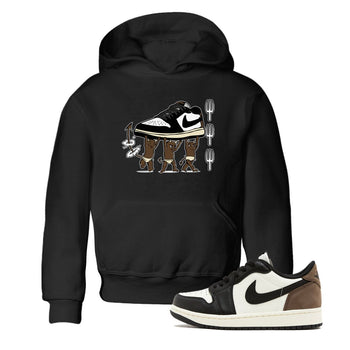 1s Mocha shirts to match jordans Devil Babies sneaker match tees Air Jordan 1 Mocha SNRT Sneaker Release Tees Youth Baby Black 1 crew neck shirts