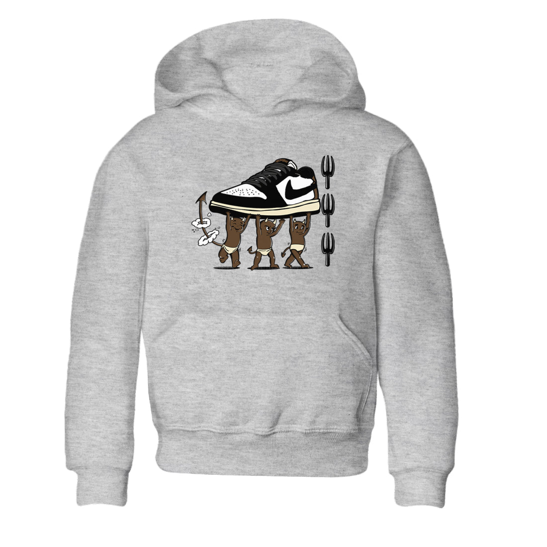 1s Mocha shirts to match jordans Devil Babies sneaker match tees Air Jordan 1 Mocha SNRT Sneaker Release Tees Youth Baby Heather Grey 2 crew neck shirts