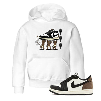 1s Mocha shirts to match jordans Devil Babies sneaker match tees Air Jordan 1 Mocha SNRT Sneaker Release Tees Youth Baby White 1 crew neck shirts