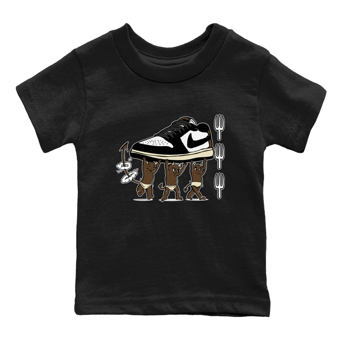 1s Mocha shirts to match jordans Devil Babies sneaker match tees Air Jordan 1 Mocha SNRT Sneaker Release Tees Youth Baby Black 2 crew neck shirts