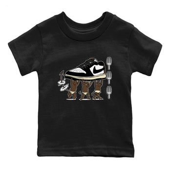 1s Mocha shirts to match jordans Devil Babies sneaker match tees Air Jordan 1 Mocha SNRT Sneaker Release Tees Youth Baby Black 2 crew neck shirts
