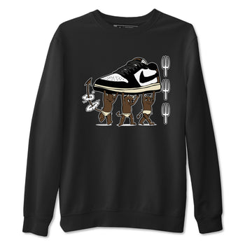 1s Mocha shirts to match jordans Devil Babies sneaker match tees Air Jordan 1 Mocha SNRT Sneaker Release Tees unisex cotton Black 2 crew neck shirts
