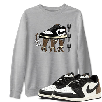 1s Mocha shirts to match jordans Devil Babies sneaker match tees Air Jordan 1 Mocha SNRT Sneaker Release Tees unisex cotton Heather Grey 1 crew neck shirts