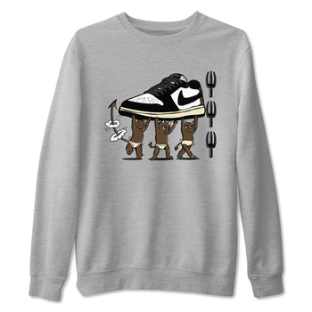 1s Mocha shirts to match jordans Devil Babies sneaker match tees Air Jordan 1 Mocha SNRT Sneaker Release Tees unisex cotton Heather Grey 2 crew neck shirts