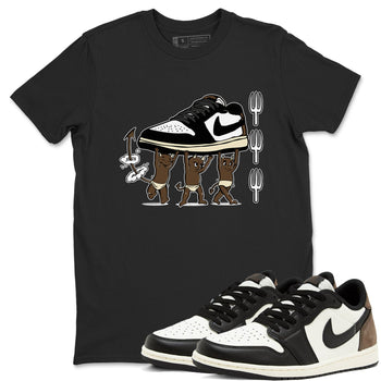 1s Mocha shirts to match jordans Devil Babies sneaker match tees Air Jordan 1 Mocha SNRT Sneaker Release Tees unisex cotton Black 1 crew neck shirts