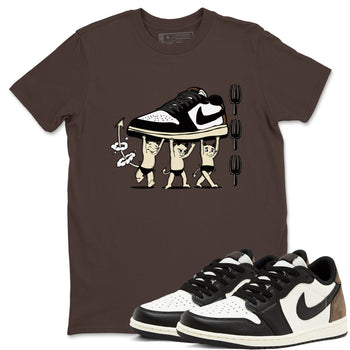 1s Mocha shirts to match jordans Devil Babies sneaker match tees Air Jordan 1 Mocha SNRT Sneaker Release Tees unisex cotton Dark Chocolate 1 crew neck shirts