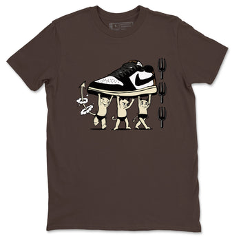 1s Mocha shirts to match jordans Devil Babies sneaker match tees Air Jordan 1 Mocha SNRT Sneaker Release Tees unisex cotton Dark Chocolate 2 crew neck shirts