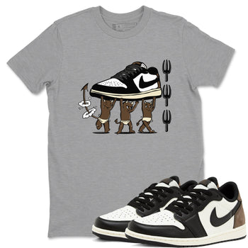 1s Mocha shirts to match jordans Devil Babies sneaker match tees Air Jordan 1 Mocha SNRT Sneaker Release Tees unisex cotton Heather Grey 1 crew neck shirts